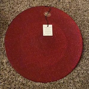 AKCAM Red Large Glittery Turkish Serving Plate